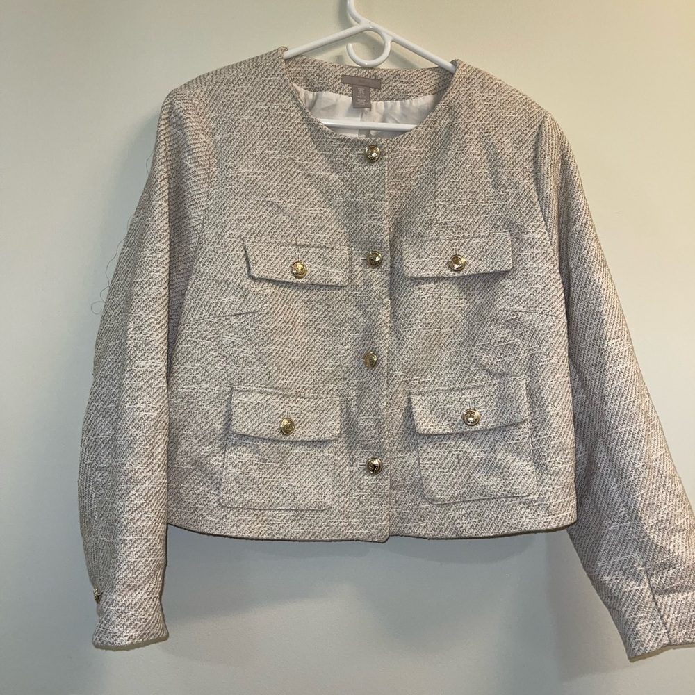 H&M TEXTURED-WEAVE JACKET - Picture 7 of 11